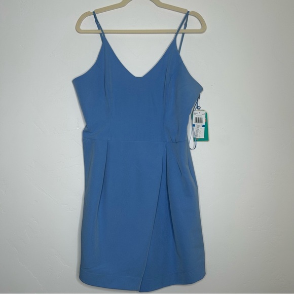 Gianni Bini Dresses & Skirts - NWT Gianni Bini Mini Dress Blue Faux Wrap Wedding Guest Summer Dress Size XL